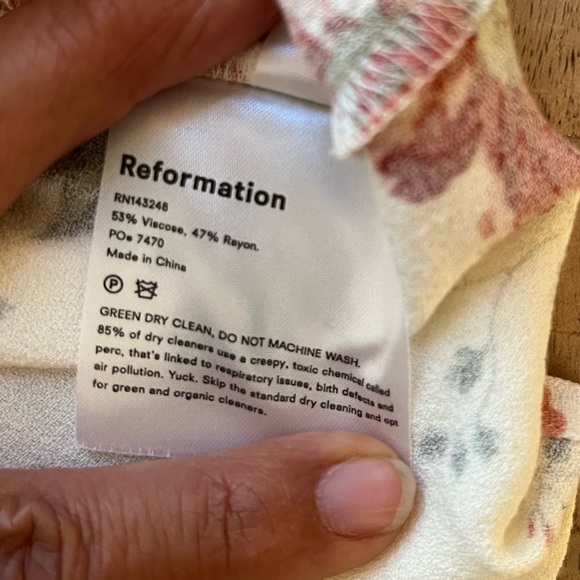 Reformation Fairfax Print Sundress, Mini Dress Size 8 Floral White Red Green - Picture 12 of 13